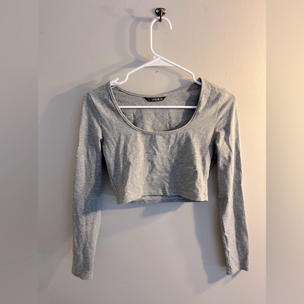 Gray Crop Top
